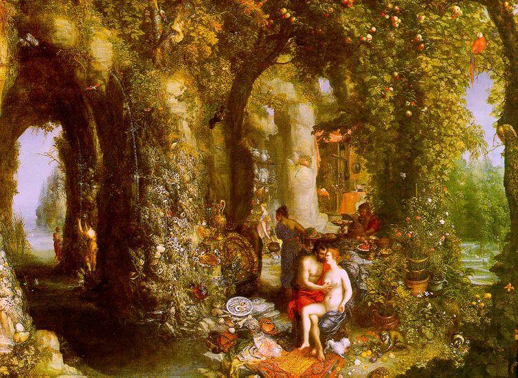 A Fantastic Cave Landscape with Odysseus Calypso, Jan Brueghel